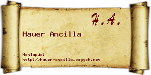 Hauer Ancilla névjegykártya